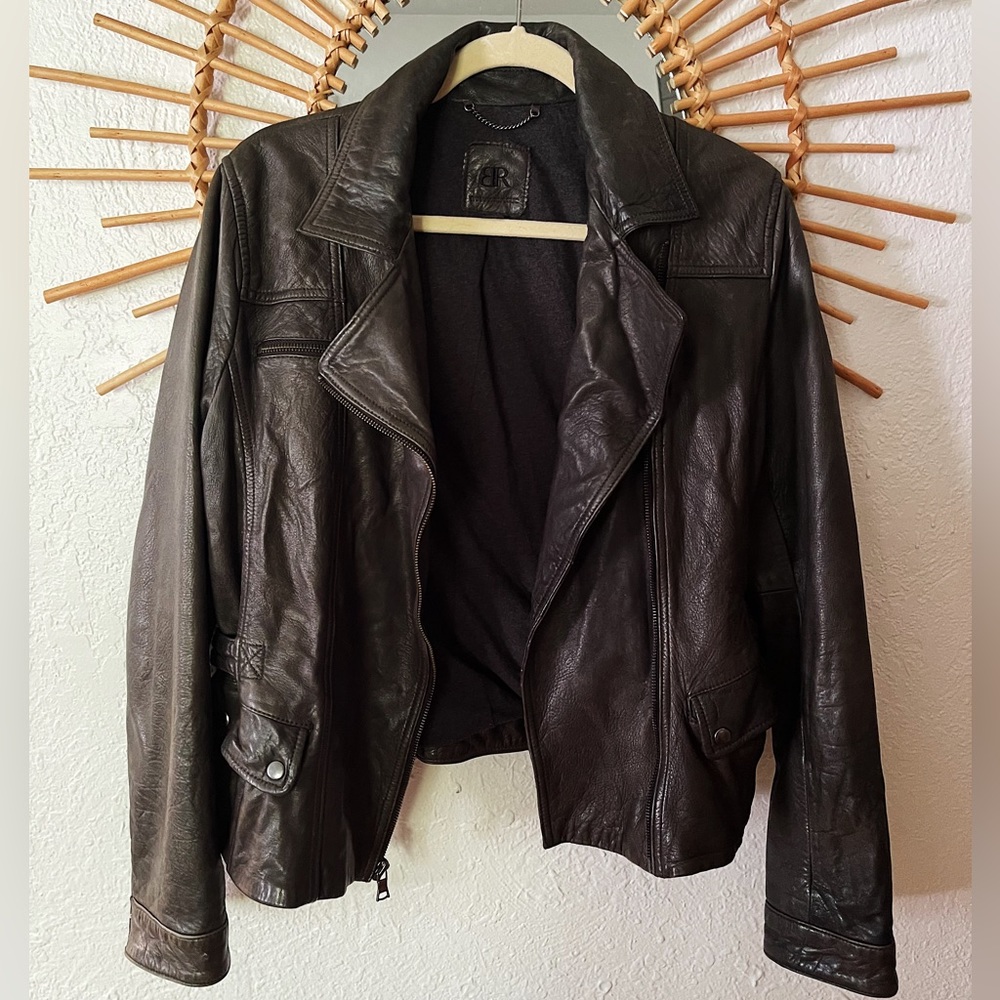 Banana republic black leather jacket